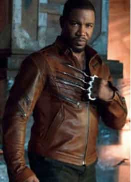 ARROW SEASON 2 (BEN TURNER) MICHAEL JAI WHITE BROWN LEATHER JACKET